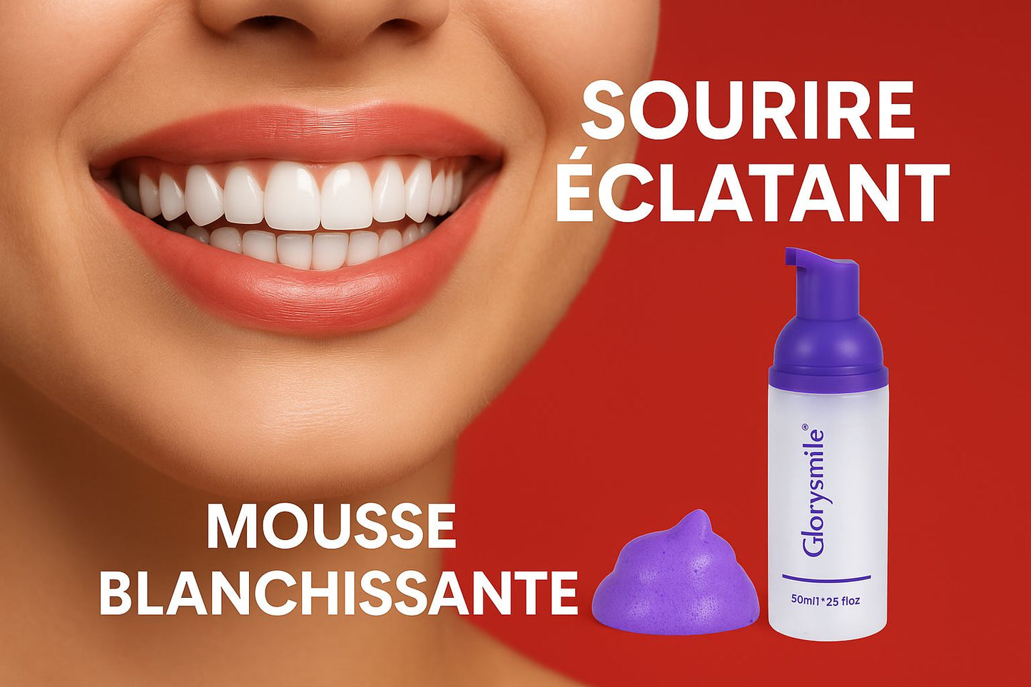 Glory Smile V34 – Mousse Blanchissante Dentaire Professionnelle