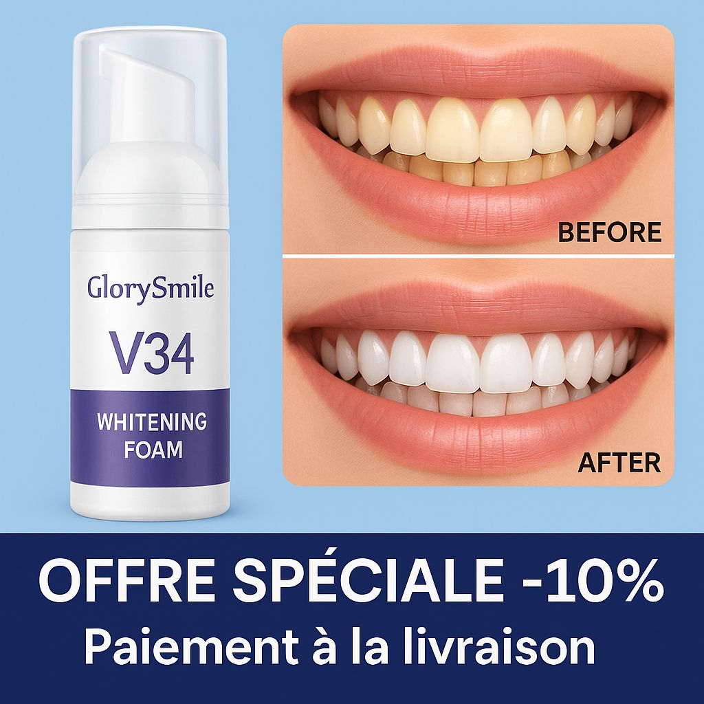 Glory Smile V34 – Mousse Blanchissante Dentaire Professionnelle